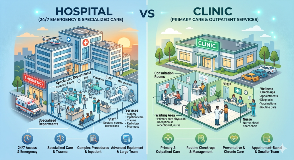 Clinic vs Hospital: An Honest Comparison From Someone Who’s Worked Both